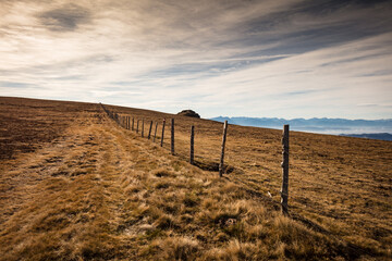 cow fence at saualm in the carinthian alps looking south.