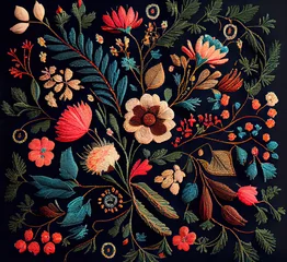 Foto op Plexiglas anti-reflex Cashmere Blossom: A Floral Pattern Inspired by Traditional Cashmere Design © ottaviocamb