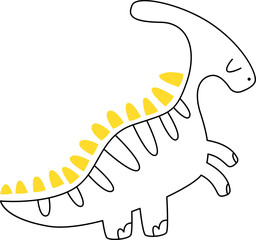 Hand drawn abstract dinosaurs flat icon Jurassic period