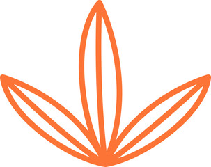 Abstract hand drawn leaves flat icon