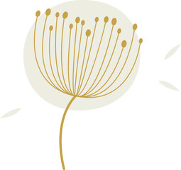 Dandelion flower line art Contemporary floral design