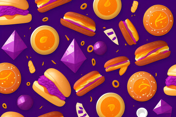 dark purple background with tasty food