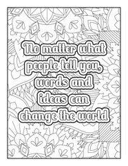 Inspirational Quotes, Quotes Coloring Page, Positive Quotes, Motivational Quotes Coloring Page