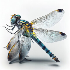 Dragonfly full body image with white background ultra realistic



