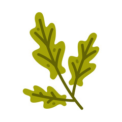 Floral Twig with Green Leaves as Cute Foliage Vector Illustration