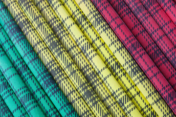 The close interplay of colour, line shapes and their effect, an abstract photograph.