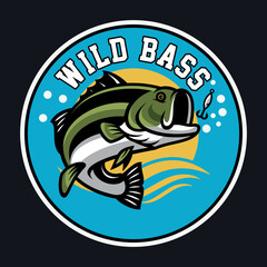 Fishing Emblem Patch Logo Poster Label Vector Illustration Retro Vintage Badge Sticker And T-shirt Design