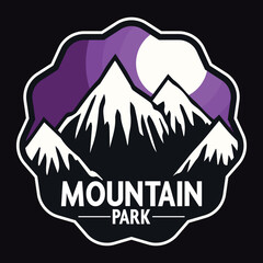 Mountain Outdoor Adventure Emblem Patch Logo Poster Label Vector Illustration Retro Vintage Badge Sticker And T-shirt Design