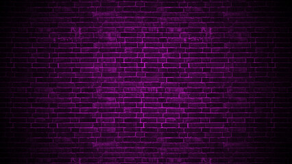 4k brick wall  purple background, blank template for design, spot light on dark pattern	