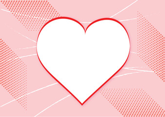 Love Valentines card congratulations with hearts, template for text transcription. Greeting card with red heart frame and white space for your text, message. Vector and jpg format.