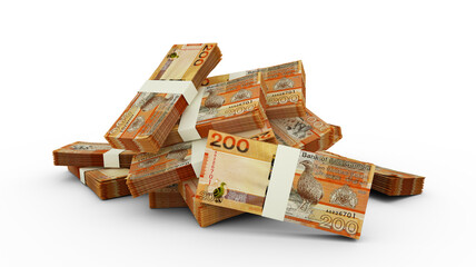 3D Stack of Gambian Dalasi notes