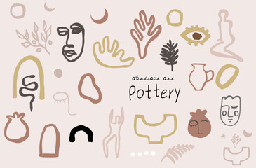 Abstract matisse contemporary art bohemian artistic illustrations