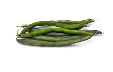 bunch of green beens isolated on white