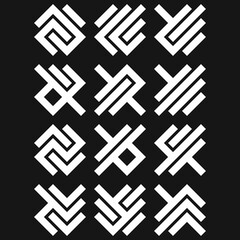 Obraz premium Asemic Glyph writing hieroglyph imitation abstract illustration