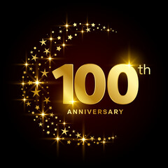 100th Anniversary Template Design Concept for Anniversary Celebration Event. Logo Vector Template