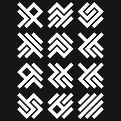 Asemic Glyph writing hieroglyph imitation abstract illustration