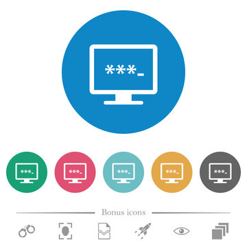Entering to application flat round icons