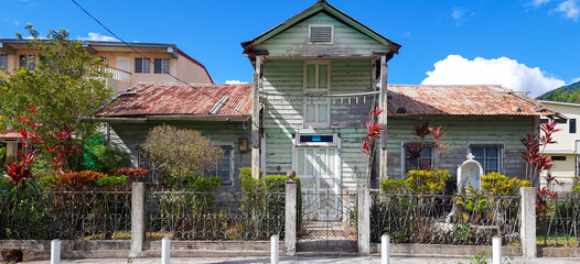 Panama, Boquete town, old abandoned wooden house