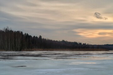 sunset over the river
