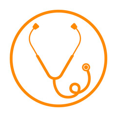 orange stethoscope medical icon