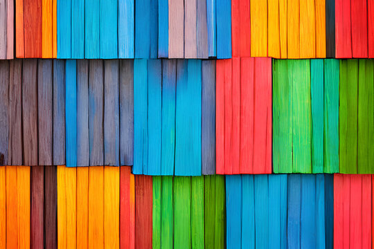 Colorful rectangular wooden planks IA