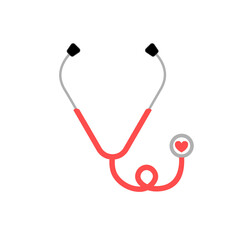 pink stethoscope heart medical icon