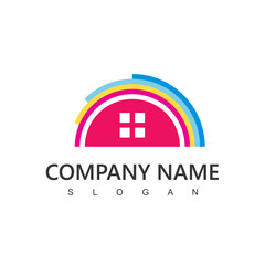 Colorful House Logo For Real Estate Agency, or House Painting Company