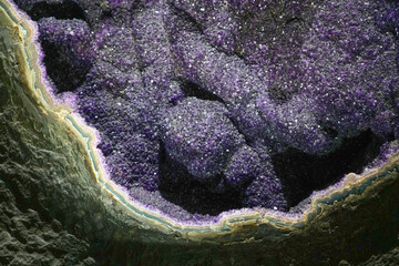 purple amethyst crystal mineral as nature background