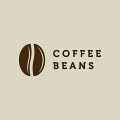 coffee bean logo vector icon template illustrator design, simple design logo