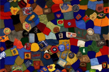 Obraz premium Traditional thai fabric. AI generated art illustration.