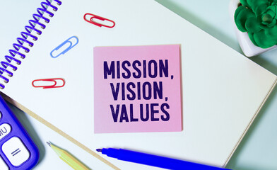 Mouse Cursor Choosing Our Mission, vision, values Tab Category For Web Blog.