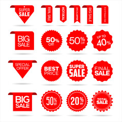 Sale Stickers shop product tags labels or sale discount banners vector  templates 