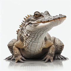 Fototapeta premium Dwarf Crocodile full body image with white background ultra realistic