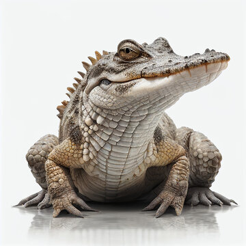 Dwarf Crocodile full body image with white background ultra realistic



