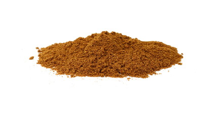Pile of Garam Masala on white background. Indian spice mix