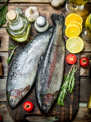 Raw sea fish with white wine and herbs.