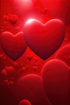 Red Heart Background, Red Valentines Background for Phone