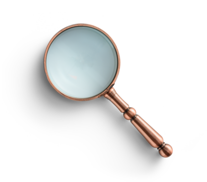 Magnifying glass isolated