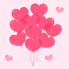 Pink lovely heart balloon for romance and special celebration. Cute heart bloom