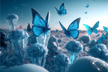 Obraz na płótnie Canvas Blue Butterflies