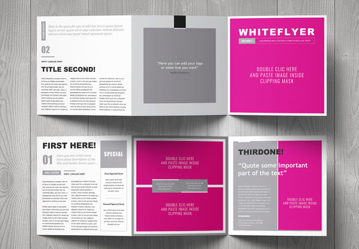 WhiteFlyer Square Trifold Template
