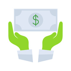 Investment business management icon with green outline style. bank, business, money, investment, finance, currency, coin. Vector Illustration