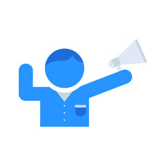 Promotion business management icon with blue outline style. promotion, business, marketing, sign, web, symbol, design. Vector Illustration