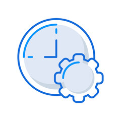 Time management business management icon with blue outline style. time, clock, management, business, symbol, graphic, watch. Vector Illustration