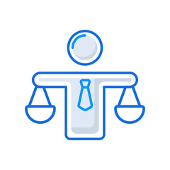 Work balance business management icon with blue outline style. work, balance, life, business, concept, symbol, flat. Vector Illustration