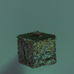 Abandoned house, 3d rendering, 3d illustration