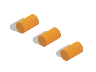 Isometric farm haystacks set. Agriculture and farming, harvesting and food for horses and cows, hay collection. Poster or banner. Cartoon 3d vector illustrations isolated on white background