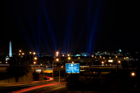 Tribute in lights to 184 killed at the Pentagon
