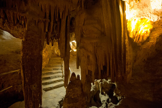 Interior of limestone cavern, Arizona, USA