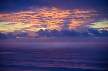 Magoito Beach at sunset, beautiful sandy beach on Sintra coast, Lisbon district, Portugal, part of...